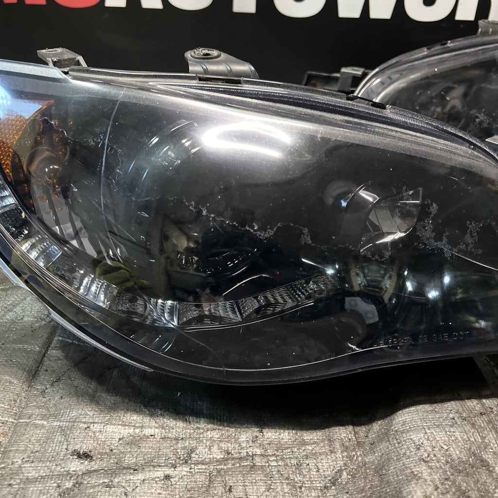 2006-2007 Subaru Impreza WRX STi Headlights W/Led Strip Black Housings #519516