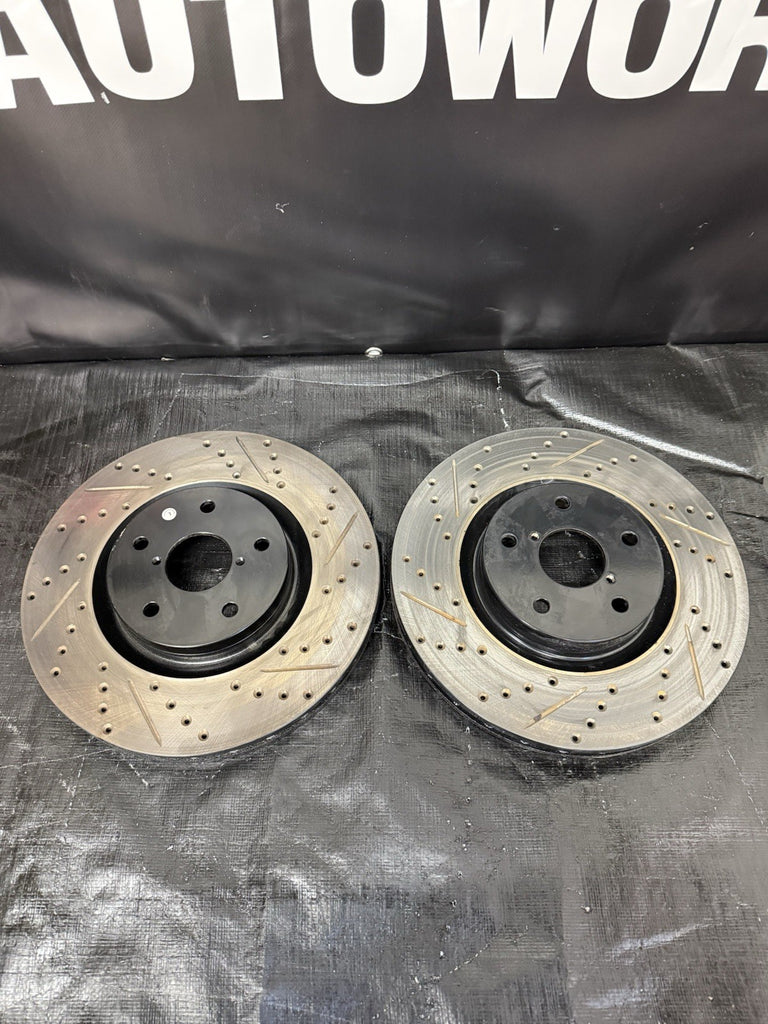 2005-2017 Subaru WRX STi DBA Front Drilled & Slotted Brake Rotors Set 5x114.3