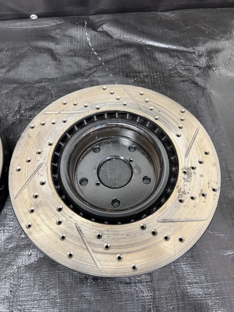 2005-2017 Subaru WRX STi DBA Front Drilled & Slotted Brake Rotors Set 5x114.3