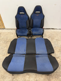 2002-2007 SUBARU WRX STI OEM BLUE ALCANTARA SEAT SET FRONT & REAR #500989