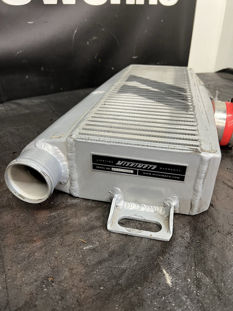 2002-2007 Subaru WRX STi Mishimoto Top-Mount Intercooler Silver Red Hose #518682