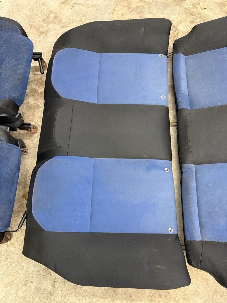 2002-2007 SUBARU WRX STI OEM BLUE ALCANTARA SEAT SET FRONT & REAR #500989