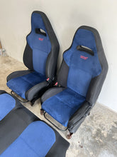 Load image into Gallery viewer, 2002-2007 SUBARU WRX STI OEM BLUE ALCANTARA SEAT SET FRONT &amp; REAR #524656
