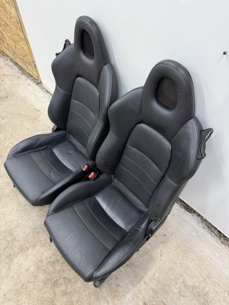 2000-2005 Honda S2000 Seat Set Leather OEM AP1 AP2 S2K Black