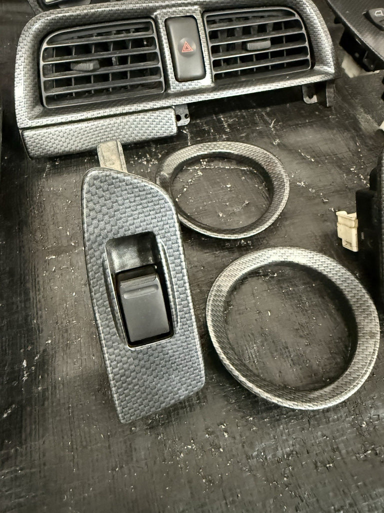 2004 Subaru WRX STI SPT Carbon Fiber Interior Trim Bezel Set OEM INCOMPLETE