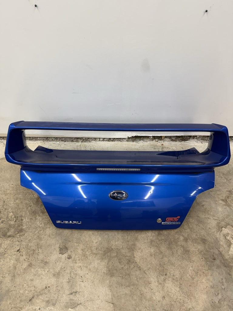 2002-2007 SUBARU WRX STI OEM TRUNK & SPOILER WRB WORLD RALLY BLUE #525182