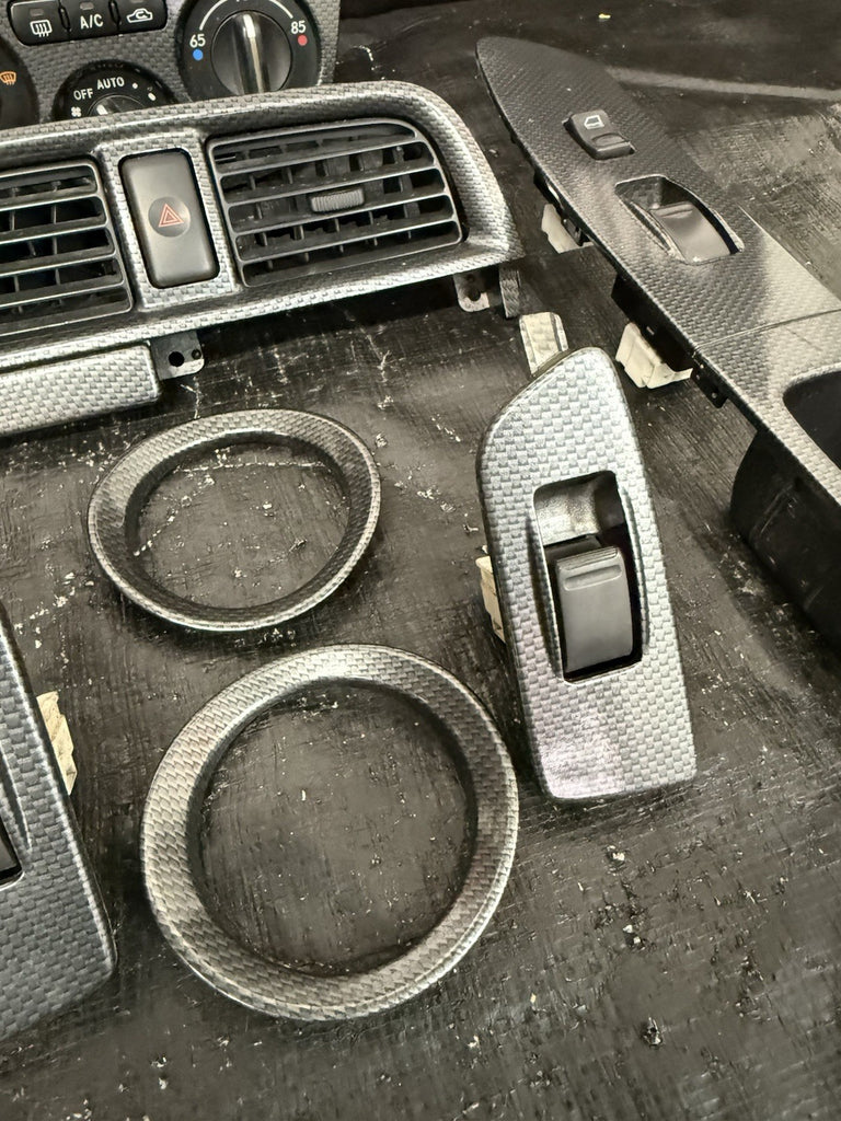 2004 Subaru WRX STI SPT Carbon Fiber Interior Trim Bezel Set OEM INCOMPLETE