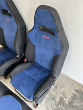 Load image into Gallery viewer, 2002-2007 SUBARU WRX STI OEM BLUE ALCANTARA SEAT SET FRONT &amp; REAR #524656