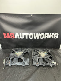 08-14 SUBARU WRX STI OEM RADIATOR COOLING FAN SET 9 11 BLADE LEFT RIGHT #525671