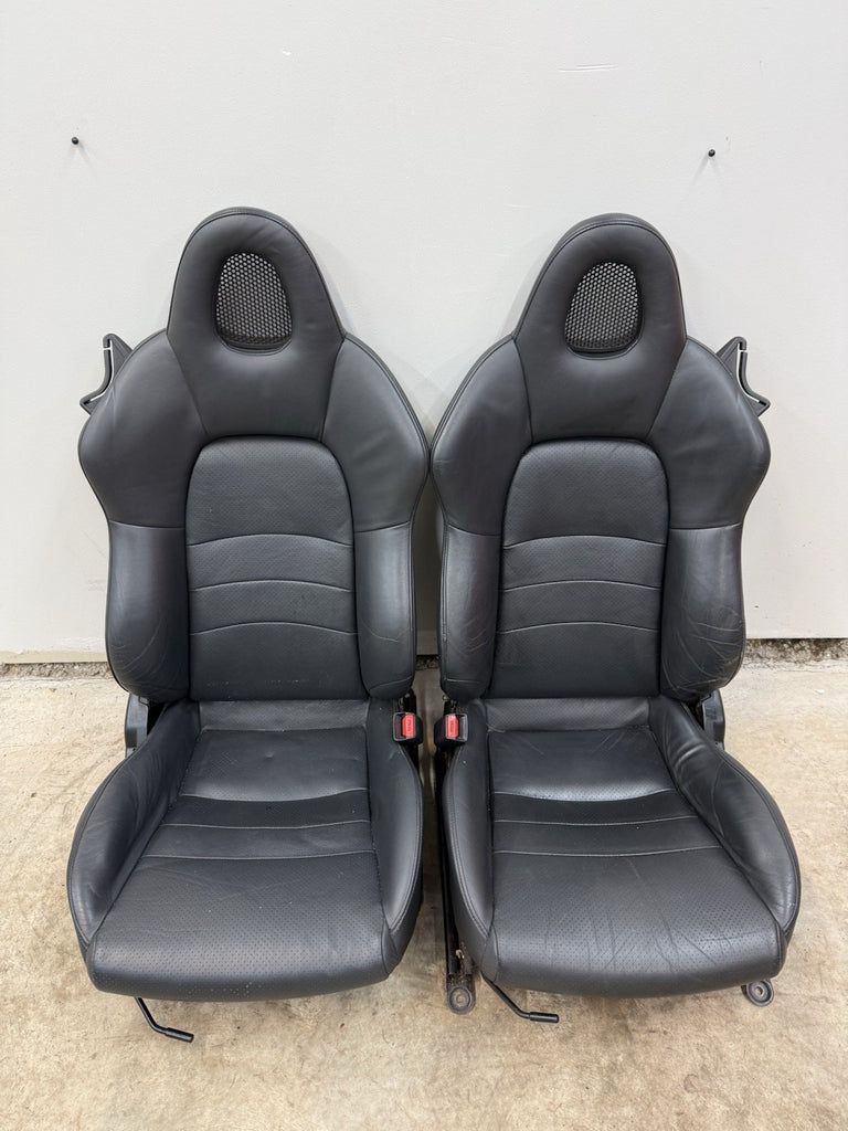2000-2005 Honda S2000 Seat Set Leather OEM AP1 AP2 S2K Black