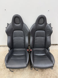2000-2005 Honda S2000 Seat Set Leather OEM AP1 AP2 S2K Black