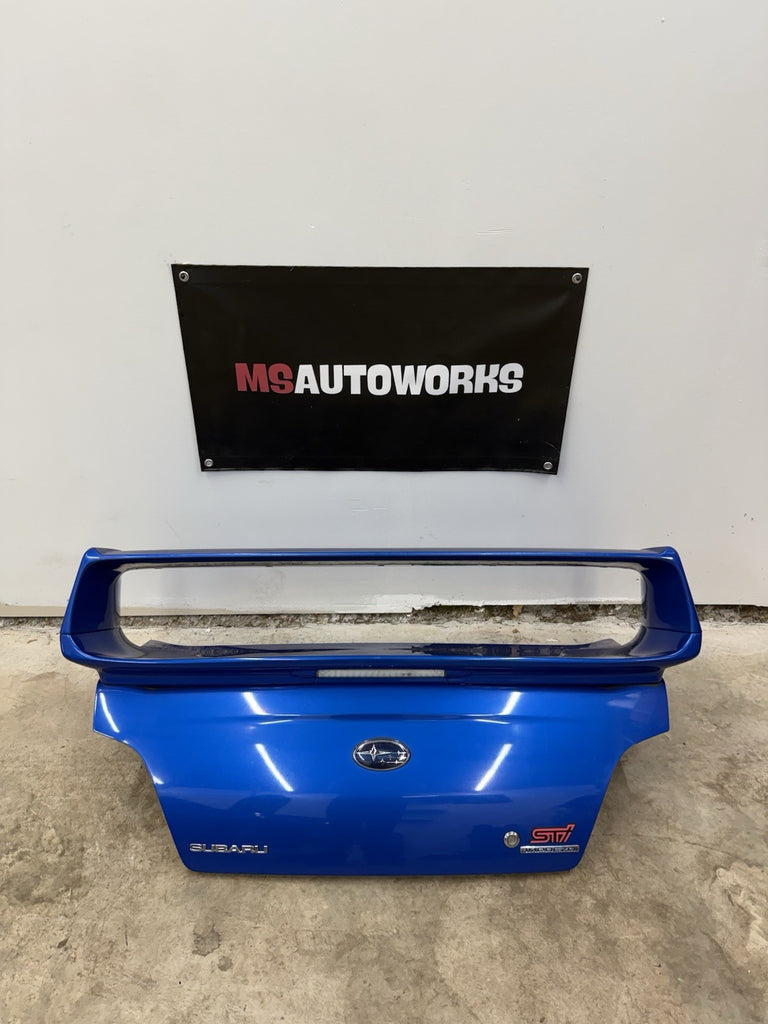 2002-2007 SUBARU WRX STI OEM TRUNK & SPOILER WRB WORLD RALLY BLUE #525182