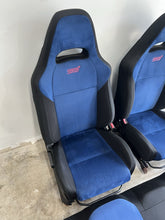 Load image into Gallery viewer, 2002-2007 SUBARU WRX STI OEM BLUE ALCANTARA SEAT SET FRONT &amp; REAR #524656