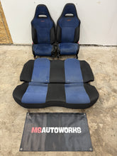 Load image into Gallery viewer, 2002-2007 SUBARU WRX STI OEM BLUE ALCANTARA SEAT SET FRONT &amp; REAR #500989