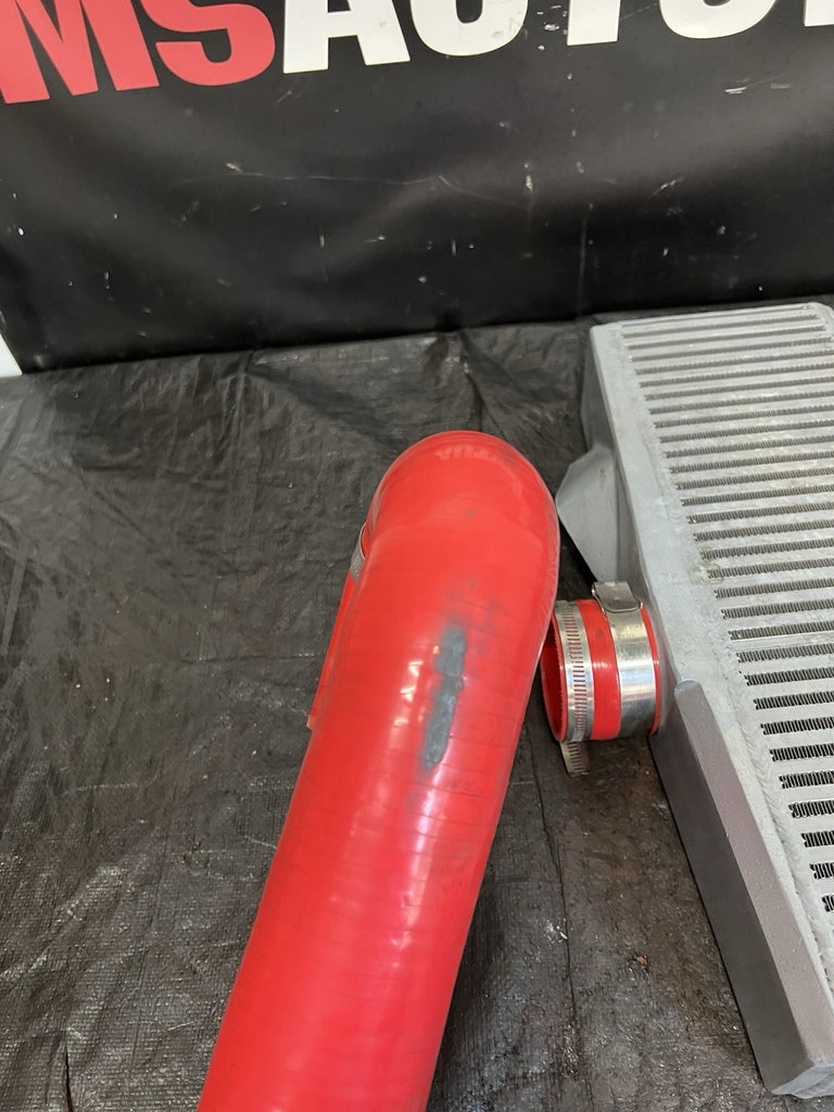 2002-2007 Subaru WRX STi Mishimoto Top-Mount Intercooler Silver Red Hose #518682