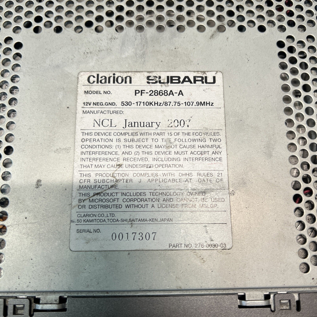 2005-2007 Subaru WRX Radio 6 Disc CD Stereo PF-2868A-A 05-07