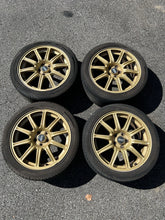 Load image into Gallery viewer, 2004 Subaru WRX STi 5x100 BBS OEM Forged Wheels &amp; Tires