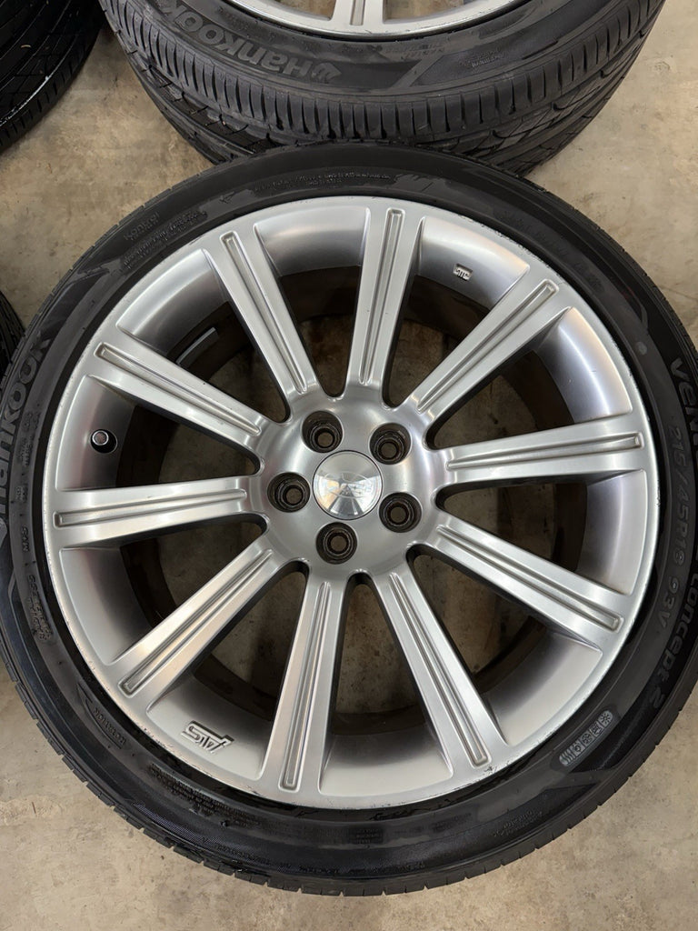 JDM Subaru Forester SG9 STi 5x100 Aluminum Wheels With Hankook Tires
