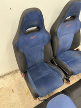 Load image into Gallery viewer, 2002-2007 SUBARU WRX STI OEM BLUE ALCANTARA SEAT SET FRONT &amp; REAR #500989