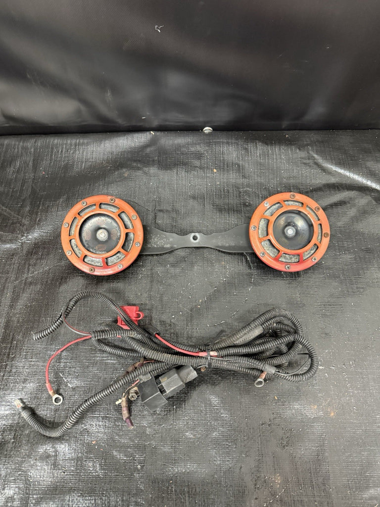 2002-2007 Subaru WRX STI Red Hella Horns with Harness & Bracket #500989