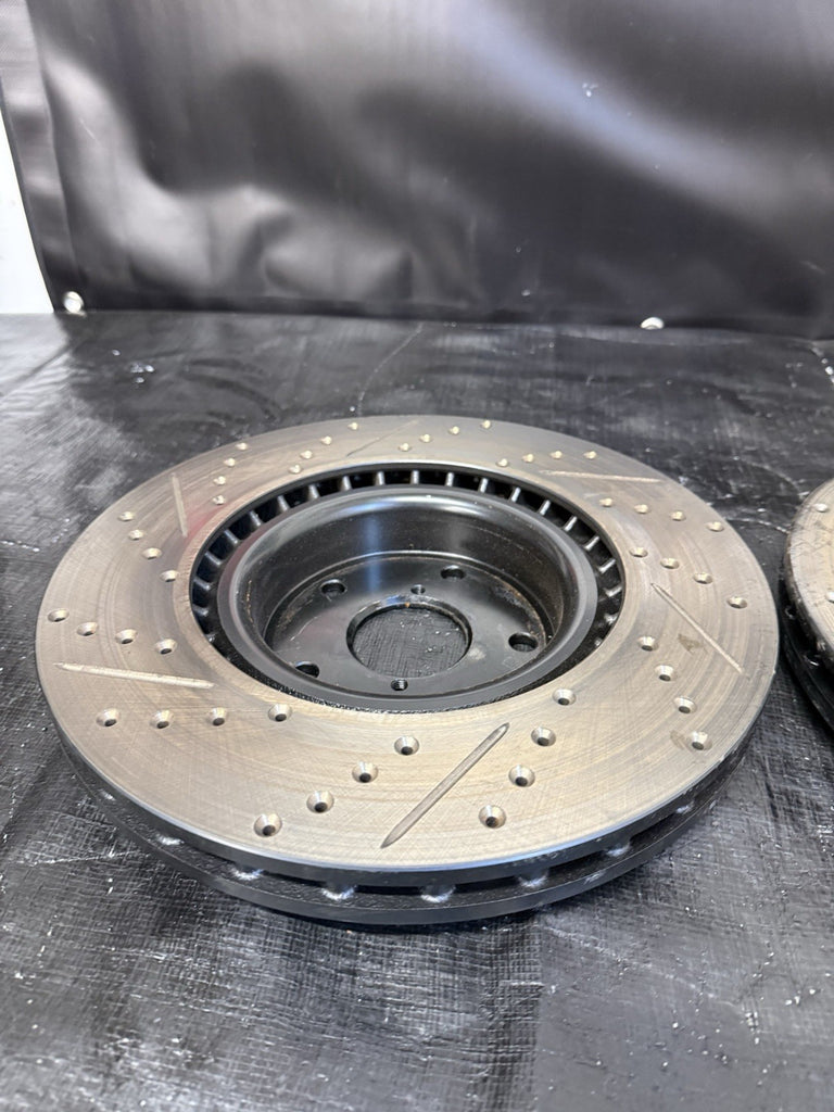 2005-2017 Subaru WRX STi DBA Front Drilled & Slotted Brake Rotors Set 5x114.3