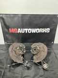 2004 SUBARU WRX STI FRONT SPINDLES KNUCKLES HUBS PAIR 5x100 OEM #500989
