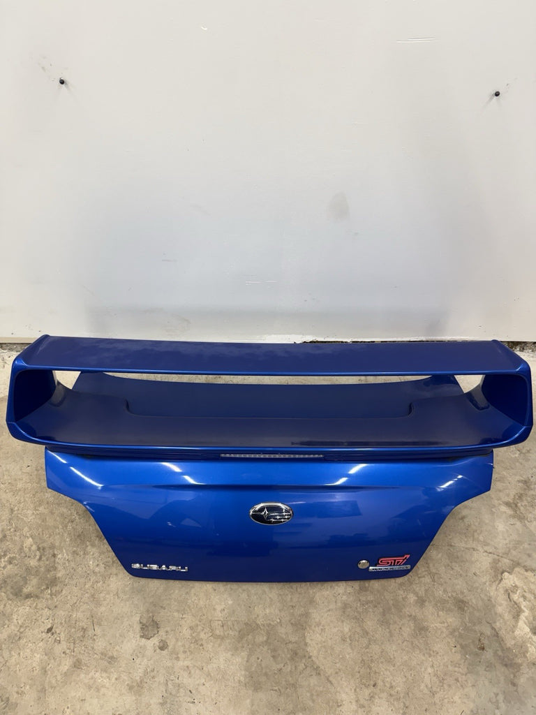 2002-2007 SUBARU WRX STI OEM TRUNK & SPOILER WRB WORLD RALLY BLUE #525182