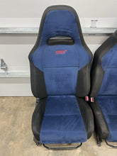 Load image into Gallery viewer, 2002-2007 SUBARU WRX STI OEM BLUE ALCANTARA SEAT SET FRONT &amp; REAR #503881
