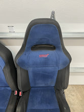 Load image into Gallery viewer, 2002-2007 SUBARU WRX STI OEM BLUE ALCANTARA SEAT SET FRONT &amp; REAR #503881