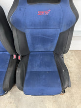 Load image into Gallery viewer, 2002-2007 SUBARU WRX STI OEM BLUE ALCANTARA SEAT SET FRONT &amp; REAR #503881