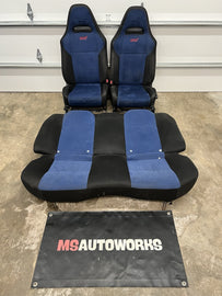 2002-2007 SUBARU WRX STI OEM BLUE ALCANTARA SEAT SET FRONT & REAR #503881